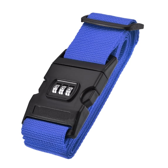 Uxcell Luggage Strap Suitcase Belt with Buckle, Combination Lock Adjustable PP Travel Packing Accessory Dark Blue