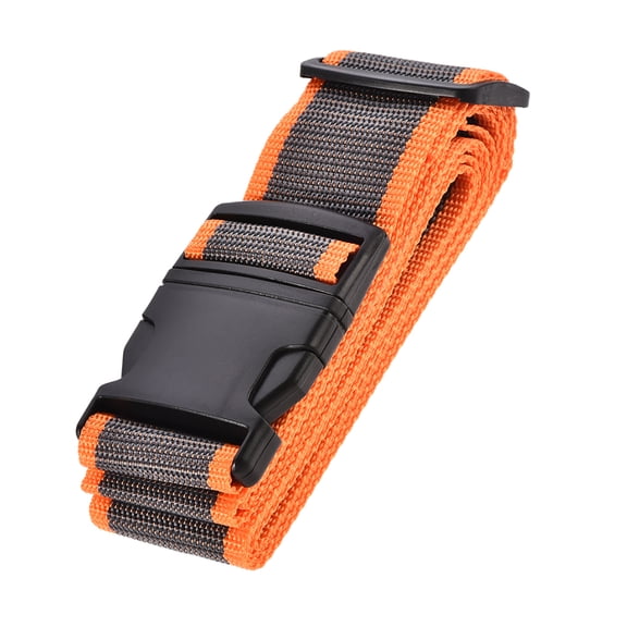 Uxcell Luggage Strap Suitcase Belt with Buckle Label, 2Mx5cm Adjustable PP Travel Bag Packing Accessory Orange Gray