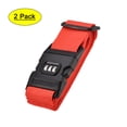 thumbnail image 1 of Uxcell Luggage Straps Suitcase Belts with Buckle, Combination Lock Adjustable PP Travel Packing Accessories Red 2Pcs, 1 of 6