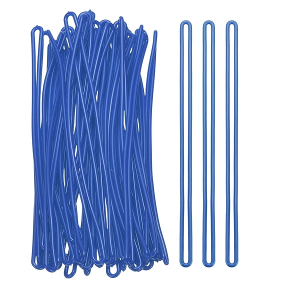 Uxcell Luggage Tag Loops, Luggage Straps Worm Loops Fitting For Bag Tags - Suitcase Label - ID Card Blue