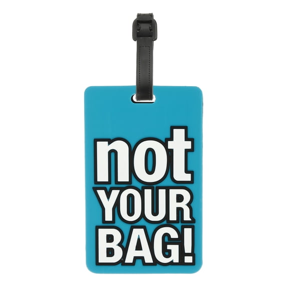 Luggage Tag (Not Your Bag), Funny Travel Baggage Bag Tag Suitcase Identifier Label for Women Men Blue