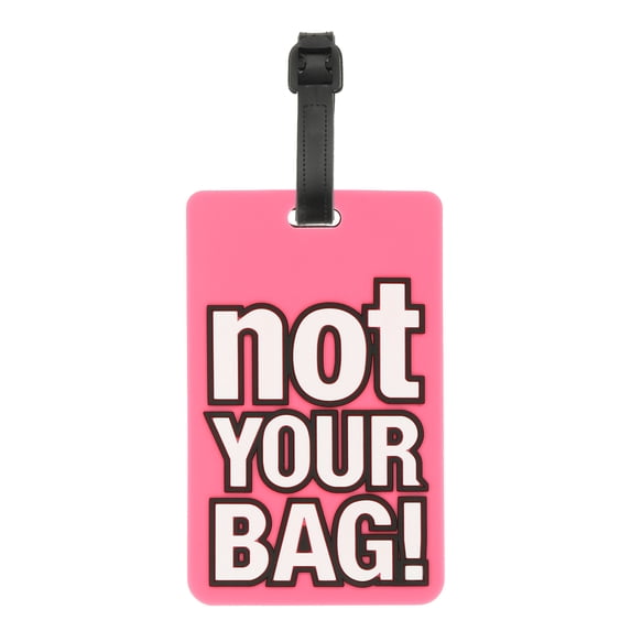 Luggage Tag (Not Your Bag), Funny Travel Baggage Bag Tag Suitcase Identifier Label for Women Men Hot Pink