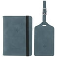 thumbnail image 1 of Uxcell Luggage Tag, Leather Luggage Tags Travel Baggage Labels Waterproof Sky Blue, 1 of 7