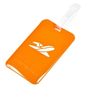 Uxcell Luggage Tag PVC Holders Baggage Label Identifier with Straps Orange