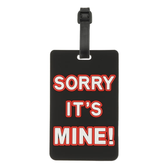 Uxcell Luggage Tag (Sorry It's Mine), Funny Travel Baggage Bag Tag Suitcase Identifier Label for Women Men Black