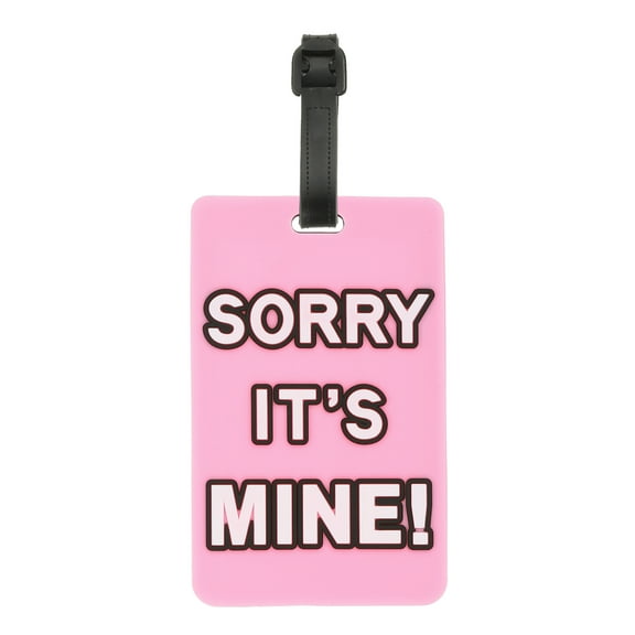 Uxcell Luggage Tag (Sorry It's Mine), Funny Travel Baggage Bag Tag Suitcase Identifier Label for Women Men Pink