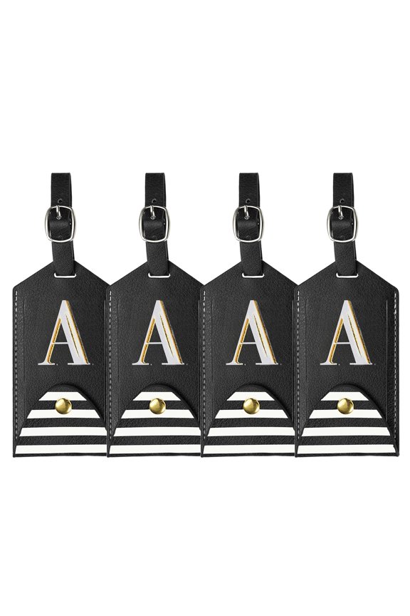 Luggage Tags, Initial Letter Travel Luggage Black A