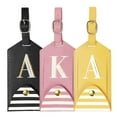 thumbnail image 1 of Uxcell Luggage Tags, Initial Letter Travel Luggage Black/Pink/Yellow, 1 of 7