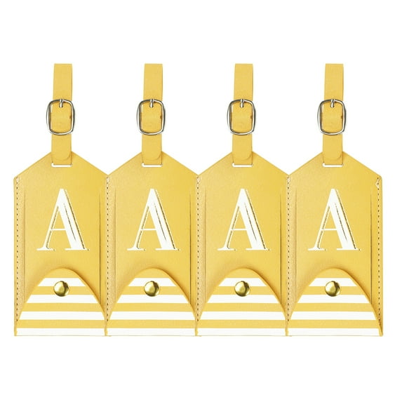 Uxcell Luggage Tags, Initial Letter Travel Luggage Yellow A