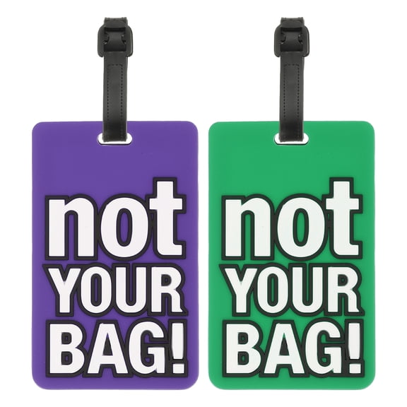 Uxcell Luggage Tags (Not Your Bag) Funny Travel Baggage Bag Tags Suitcase Identifier Labels for Women Men Green/Purple