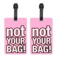 thumbnail image 1 of Uxcell Luggage Tags (Not Your Bag) Funny Travel Baggage Bag Tags Suitcase Identifier Labels for Women Men Pink, 1 of 6