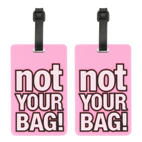 Uxcell Luggage Tags (Not Your Bag) Funny Travel Baggage Bag Tags Suitcase Identifier Labels for Women Men Pink