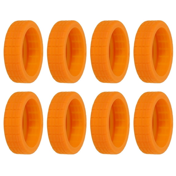 Uxcell Luggage Wheels Covers, Luggage Wheel Protector All-Inclusive Covers for Suitcase, Orange 8Pcs