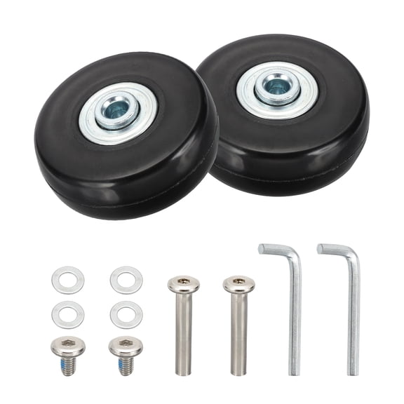 Uxcell Luggage Wheels Replacement PU Suitcase Wheels Repair Kit for Trolley Bags 50x18mm