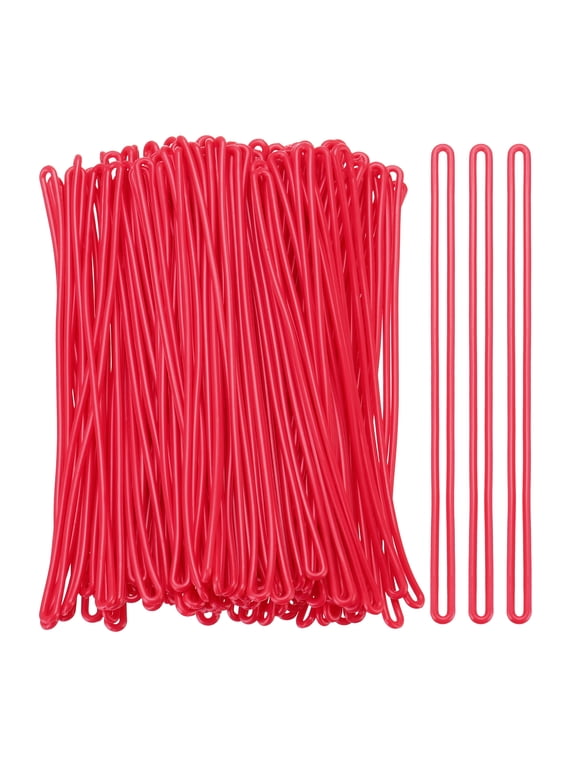 Luggage tag loops, Luggage Loop Straps Bag Tag Loops Luggage Tag Holders Worm, Red 100Pcs