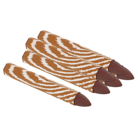 Uxcell Lumber Marking Crayons, 6 Pack 4"x0.55" Hex Wax Tire Marker Crayons Light Brown