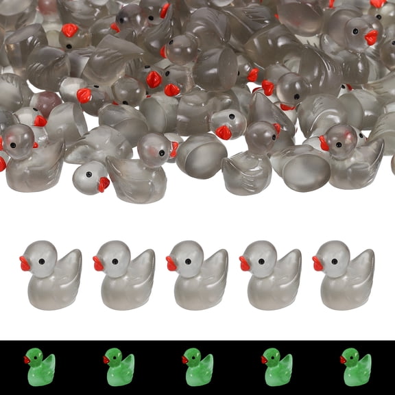 Luminous Mini Resin Ducks, Cute Glow in the Dark Tiny Ducks to Hide Miniature Figures Bulk Perfect for Dollhouse & Micro Fairy Garden & Landscape(Black, 120pcs)