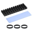 thumbnail image 1 of Uxcell M.2 2280 Nvme SSD Heatsink, Radiator Cooler Aluminum Heat Sink Cooling Fin with Thermal Pad/Tape/Rubber Ring Black 70x22x6mm 1, 1 of 7