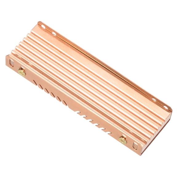 Uxcell M.2 2280 SSD Heatsink Cooler - Pure Copper Hard Drive Heatsink Radiator with Thermal Silicone Pad for Desktop PC Tower, Coppery