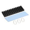 thumbnail image 1 of Uxcell M.2 Aluminum Heatsink Kit 70 x 22 x 6mm Slotted Design Black with Silicone Thermal Pads for 2280 SSD, 1 of 4