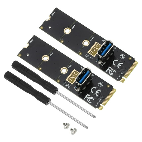 Uxcell M.2 NVME to USB3.0 PCI-E Riser M2 Slot Extended GPU Graphics Card Extension Adapter Card 2 Set