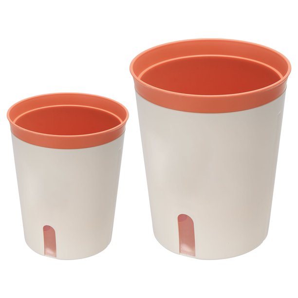 Uxcell M/L Plastic Plant Pots Flower Planters with Water Indicator ...