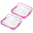 thumbnail image 1 of Uxcell M Size Clear PVC Toiletry Bag Makeup Cosmetic Pouch with Zipper, Rose Red 2 Pack, 1 of 6