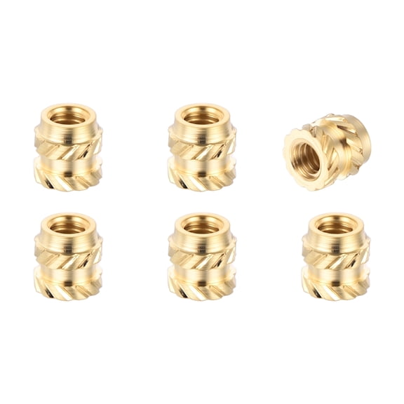 Uxcell M1.2 x 2 x 2mm(MxHxD) Threaded Inserts Heat Set Inserts 68Pcs, Metric Brass Knurled Thread Nuts, Embedment Nut for 3D Printing Components, Plastic Shell