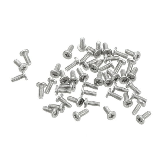 Uxcell M1.2x0.25x3mm 50 Pack Metal Flat Round Head Screws Phillips Drive Machine Bolt