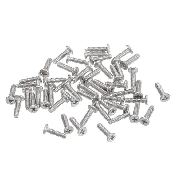 Uxcell M1.4x0.3x5mm 100 Pack Metal Flat Round Head Screws Phillips Drive Machine Bolt