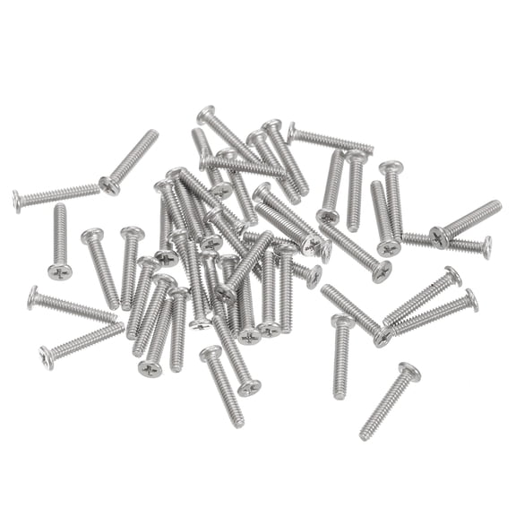 Uxcell M1.4x0.3x8mm 100 Pack Metal Flat Round Head Screws Phillips Drive Machine Bolt