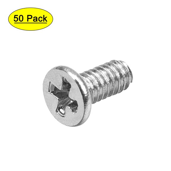 Uxcell M1.4x3.5mm Phillips Screw Fastener Silver Tone 2.5mm Dia Screw Head 50 Pack