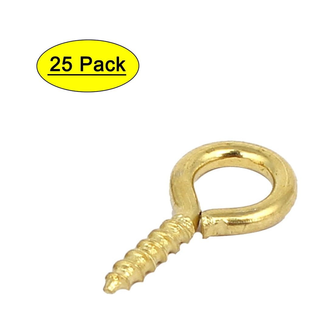Uxcell M1.5 Metal Copper Plated Self Tapping Screw Eye Hook Gold Tone