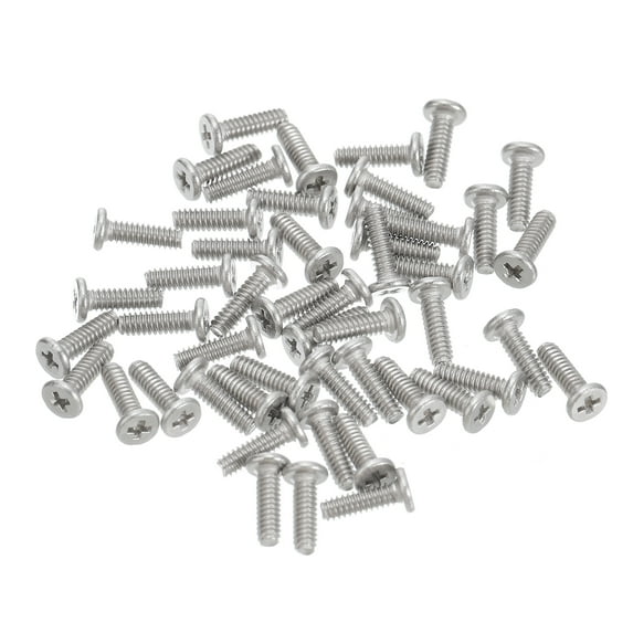 Uxcell M1.6x0.35x5mm 50 Pack Metal Flat Round Head Screws Phillips Drive Machine Bolt