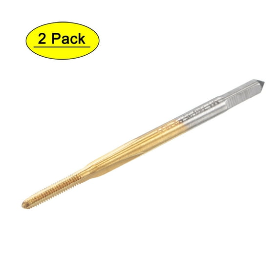 Uxcell M1.7 x 0.35 Cobalt High Speed Steel Straight Flute Machine Thread Tap Titanium Coated 2 Pack
