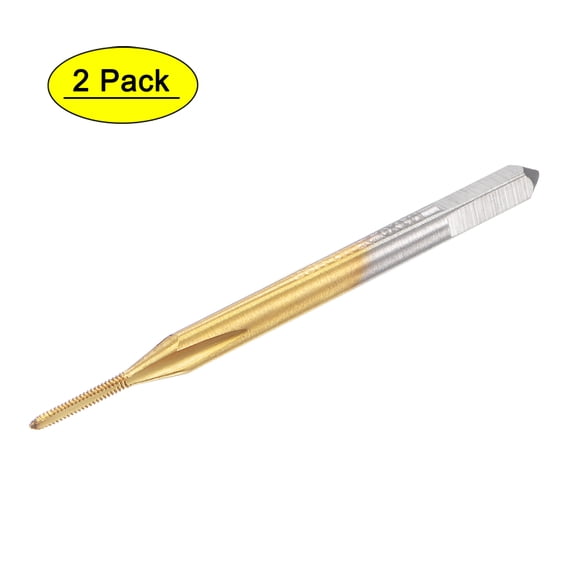 Uxcell M1 x 0.25 Cobalt High Speed Steel Straight Flute Machine Thread Tap Titanium Coated 2 Pack