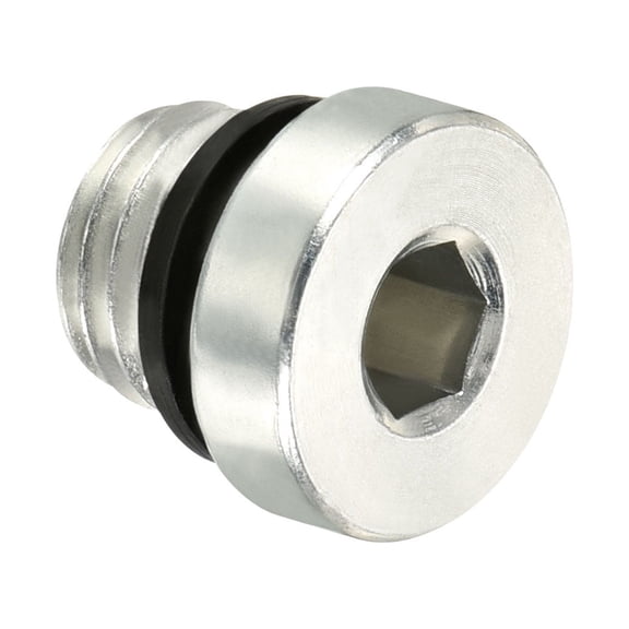 Uxcell M10*1.25 Internal Hex Head Pipe Fitting Plug, Male Thread 45# Steel Socket Plug with Sealing Ring