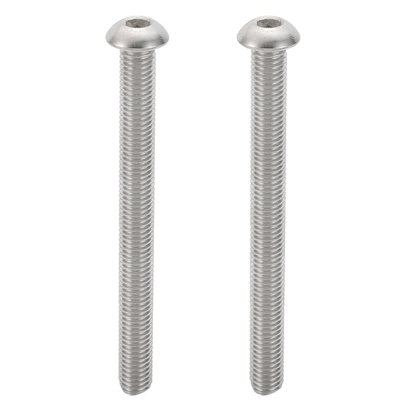 Uxcell M10-1.5x100mm Button Head Socket Cap Screws, 2 Pcs 304 Stainless Steel Hex Socket Cap Screw