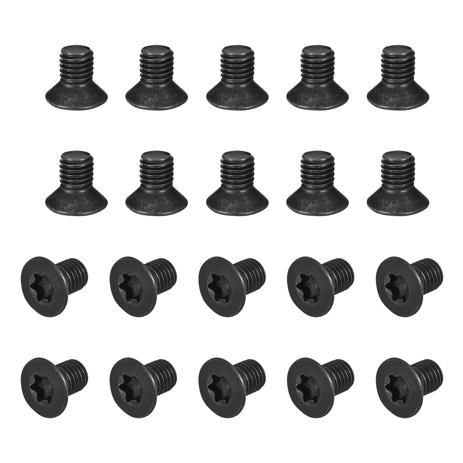 Uxcell M10-1.5x16mm Flat Head Torx Anti Theft Machine Screws, 50Pack 10.9 Grade Alloy Steel, Torx Drive, Countersunk Head, Full Thread, Black Oxide Finish