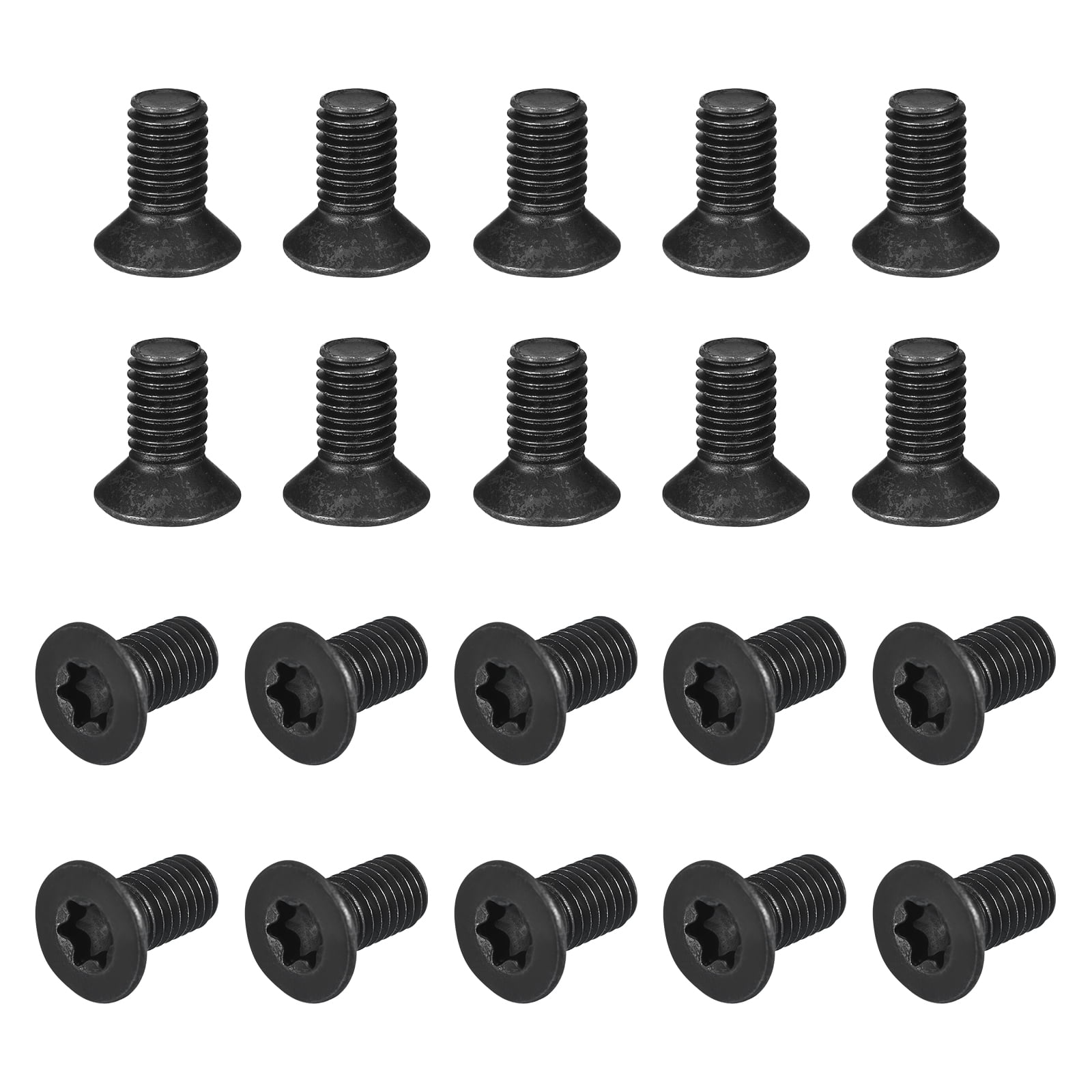 Uxcell M10-1.5x20mm Flat Head Torx Anti Theft Machine Screws, 50Pack 10.9 Grade Alloy Steel, Torx Drive, Countersunk Head, Full Thread, Black Oxide Finish