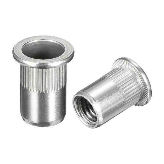 Uxcell M10 304 Stainless Steel Rivet Nuts Flat Head Insert (20- Pack)