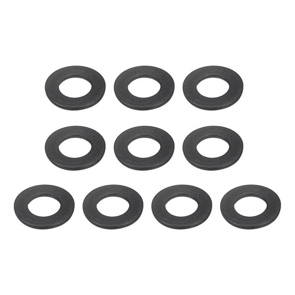 Uxcell M10 Carbon Steel Flat Washer, 10.5x20x2mm Black Oxidized Grade 8.8 Alloy Steel Fasteners, 25 Pack