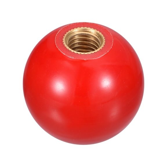 Uxcell M10 Copper Thread 35mm Dia Threaded Ball Knobs for Machine Handle, Red