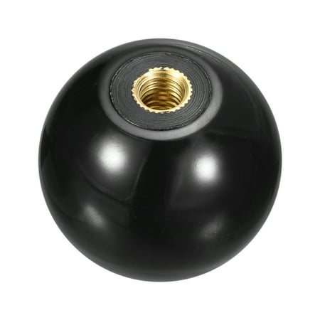 Uxcell M10 Copper Thread 40mm Dia Threaded Ball Knobs for Machine Handle, Black