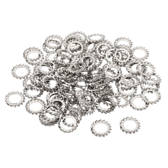 Uxcell External Tooth Lock Washers, Stainless Steel Serrated Locking Washers Assortment Kit for Mechanical Equipment 100 10.5 mm