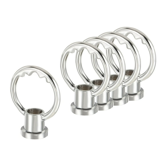 Uxcell M10 Female Thread Ring Shape Lamp Hanging Loop Silver Tone 5 Pack