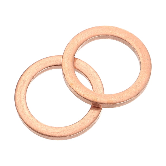 Uxcell M10 Flat Washer, 26 Pack Copper Ring Washer 14mm OD 1mm Thick Sealing Gasket Ring
