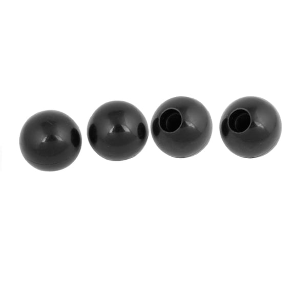 Uxcell M10 Hole Dia Black Plastic Ball Lever Knobs, 4 Pack