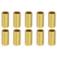 thumbnail image 1 of Uxcell M10 Lamp Pipe 20mm Threaded Hollow Tube Adapter Brass Coupler Connector Pipe Fitting 10 Pack, 1 of 5