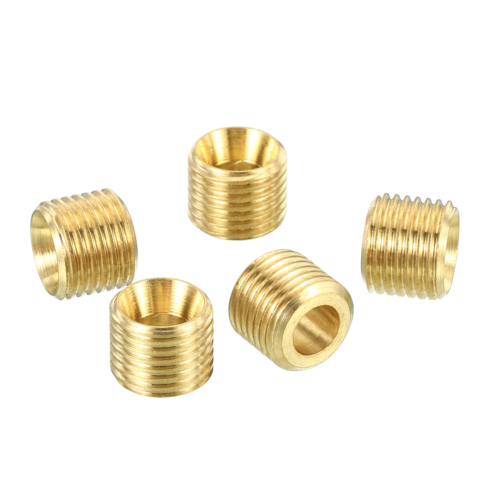 Uxcell M10 Lamp Pipe 8mm Long Threaded Hollow Tube Adapter Brass